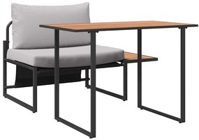vidaXL Kültéri Acél Ülőgarnitúra 2 pcs Világosszürke Acél