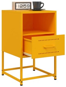 2 db mustársárga acél éjjeliszekrény 36x39x60,5 cm