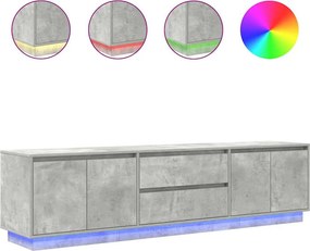 vidaXL betonszürke TV-szekrény LED lámpákkal 193,5x41x50 cm