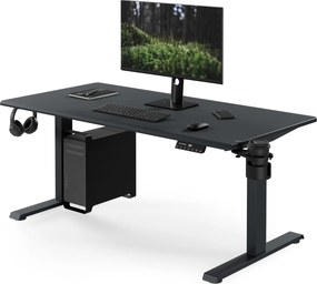Elektromos íróasztal magasságállítással ergonomikus antracit,1400x700 mm: ARIA