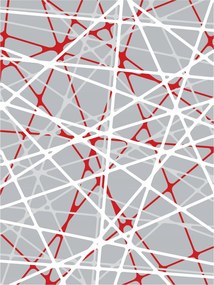 Flizelin fotótapéta Absztrakt piros-szürke vonalak fehér 184x254 +ragasztó