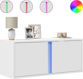 vidaXL fehér falra szerelhető TV-szekrény LED-lámpákkal 80x31x35 cm