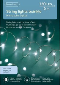 Micro villogó lámpa 120led hideg kültéri 6m