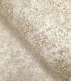 Holden Decor Textura Ophidian krém-szürke kígyóbőr mintás fémhatású vlies tapéta – 66123