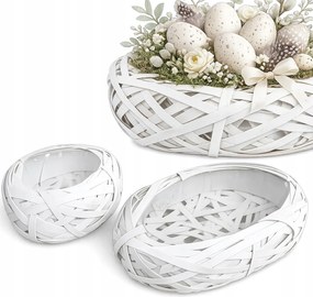 2x Rattan Fedél XL Virágcserép Virágkompozícióhoz 2DB-OS Szett