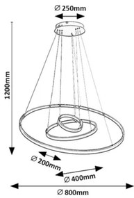 Rabalux 72306 -LED Dimmelhető kábeles függőlámpa ISAURE LED/100W/230V 3000-6500K+Távirányító