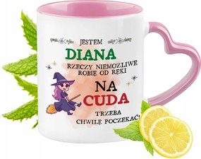 Diana Bögre Rózsaszín Szív Alakú Füllel Kávé Ajándék