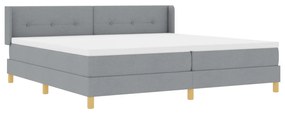 Boxspring Ágy Matracból, világosszürke - 200 x 200 cm Szövet