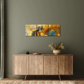 Kép - Méh, akvarell (órával) (90x30 cm)