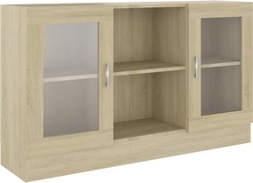 vidaXL sonoma tölgy színű szerelt fa vitrinszekrény 120 x 30,5 x 70 cm