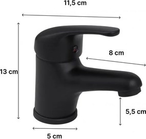 Erga Lati, mosogató csaptelep h-130, fekete matt, ERG-YKA-BU.LATI24-BLK