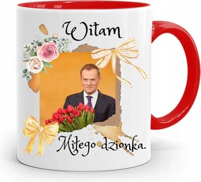 Donald Tusk Piros Bögre Platform Ajándék fényképes nyomtatással