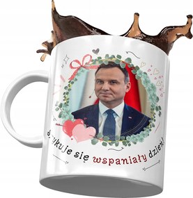 Bögre Andrzej Duda elnök Politikusok Ajándék Nyomtatott Fotóval