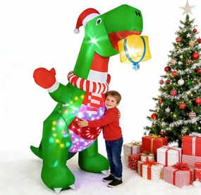 Dinoszaurusz Felfújható Led Megvilágított 240cm Dekoráció Karácsonyi Dekoráció XXL