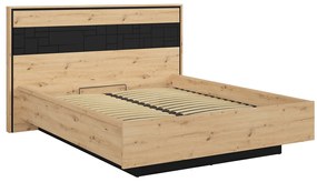 Franciaágy 160 cm Pont LOZ/160 (ágyráccsal)  (artisan tölgy + matt fekete). Akció -18%. 1063045