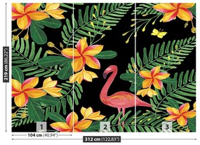 Fotótapéta virágok flamingók 104x70 cm