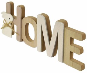 Fa HOME felirat nyuszival, 21,5 x 7,5 x 3 cm