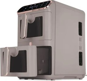 BerlingerHaus Dupla AirFryer átlátszó ablakokkal (5.5+5.5L) Taupe Collection (BH/9804)