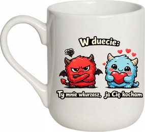 Bögre Duettben Te idegesítesz engem Én szeretlek Valentin nap 330 coffee fehér