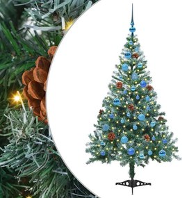 vidaXL Mű karácsonyfa 150 LED-del állvánnyal Zöld 150 cm PVC és Acél