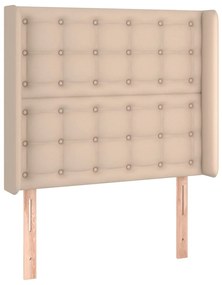 cappuccino műbőr fejtámla szárnyakkal 93x16x118/128 cm