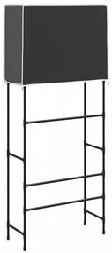 2 szintes fekete mosógép feletti tárolóállvány 71x29,5x170,5 cm