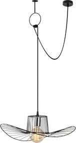 Tel 6726 fekete vas függőlámpa, 110 x 50 cm