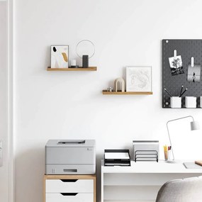 vidaXL Falpolc polcokkal tárolóval 2 pcs Barna 40 x 9 x 3 cm Faanyag