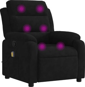 vidaXL fekete bársony dönthető masszázsfotel