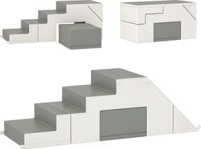 HOMCOM Puha Tégla 2db-os Foam Építő Blokk Készlet Óriás Blokk Építőjáték Foam Blokkok 1-3 Éves Gyerekeknek Szintetikus Bőr EPE | Aosom