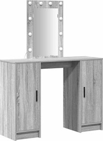 vidaXL Öltözködőasztal tárolóval Szürke 102 x 33 x 135 cm Faanyag