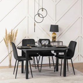 Bővíthető Étkezőasztal Fekete Színben. HARRY 102-142 cm