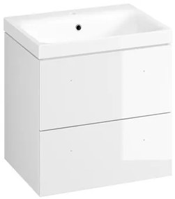 Fürdőszobaszekrény mosdóval Cersanit Medley 60x61.5x45 cm fehér lesk S801-352-DSM