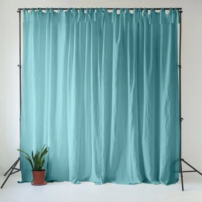 Türkiz len függöny 140x300 cm Coastal Blue – Linen Tales