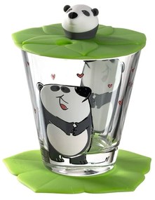LEONARDO BAMBINI pohár fedővel és alátéttel, panda