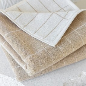 Bézs pamut fürdőlepedő 70x140 cm Tile Stone – Mette Ditmer Denmark