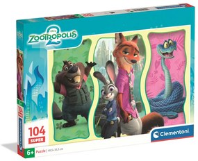 Zootropolis City Challenge 104 db-os Super puzzle Clementoni