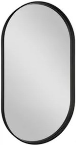 AVONA ovális keretes tükör, 40x70cm, matt fekete