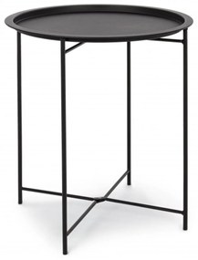 Wissant Kerti dohányzóasztal, Bizzotto, Ø46x52 cm, acél, matt felület, fekete