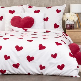 4Home Red Hearts pamut ágyneműhuzat, 160 x 200 cm, 70 x 80 cm, 160 x 200 cm, 70 x 80 cm