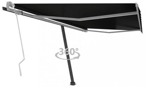 antracitszürke kézzel kihúzható póznás napellenző 400 x 350 cm