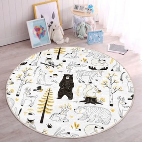Sárga-fehér gyerek szőnyeg ø 120 cm Comfort – Mila Home