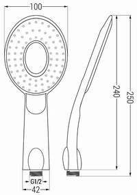 Mexen tartozékok - 1 pontos kézizuhany készlet R-73, króm / fehér, 785736052-02