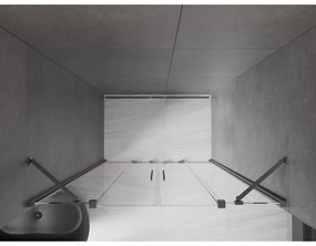 Mexen Velar Duo, nyitható tolóajtó 140x200 cm, 8mm átlátszó üveg, grafit, 871-140-000-02-66