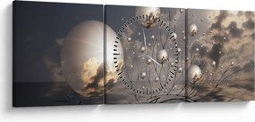Abszrakt kép - gömb (órával) (90x30 cm)