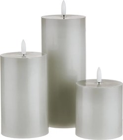 NORDIC LIGHT LED gyertya távirányítóval, szürke 3 darab