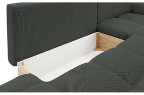 ALMADA kinyitható, kárpitozott L-alakú sarokgarnitúra tárolóhellyel, jobbos kivitel, antracit