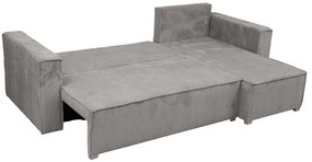 Világosszürke sarokkanapé SMART COSARO, kétoldalas + 2 párna AJÁNDÉK