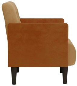 barna bársony kanapészék karfás szék 55 cm