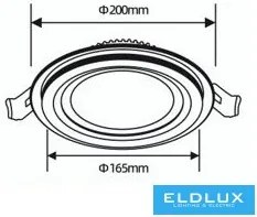 UNIVERSO Köralakú süllyesztett LED panel 18w 1800lm CCT kapcsolóval IP20 fehér